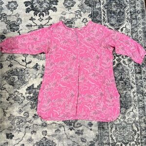 Women's White & Pink Floral Printed Tunic